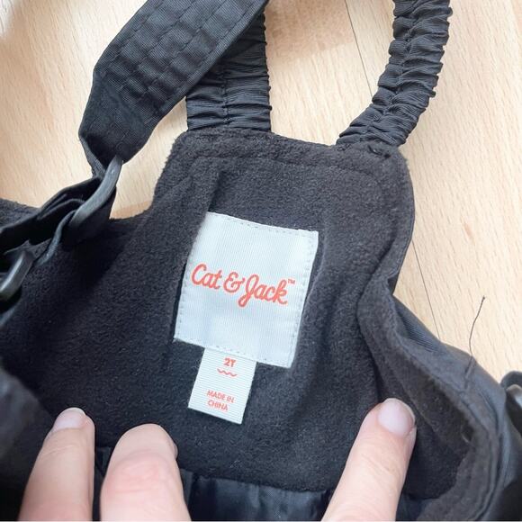 Cat & Jack Kids Black Snow Bib Overalls Pants Kids size 2T - Picture 5 of 6